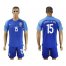 Brazil #15 Daniel Alves Blue Soccer Country Jersey