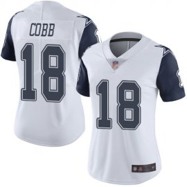 Nike Dallas Cowboys #18 Randall Cobb White Womens Stitched NFL Limited Rush Jersey