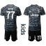 Juventus #77 Buffon Black Goalkeeper Kid Soccer Club Jersey