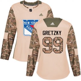 Adidas New York Rangers #99 Wayne Gretzky Camo Authentic 2017 Veterans Day Womens Stitched NHL Jersey
