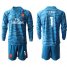 Arsenal #1 Leno Light Blue Goalkeeper Long Sleeves Soccer Club Jersey