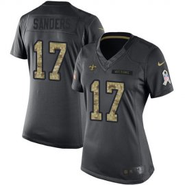 Nike New Orleans Saints #17 Emmanuel Sanders Black Womens Stitched NFL Limited 2016 Salute to Service Jersey