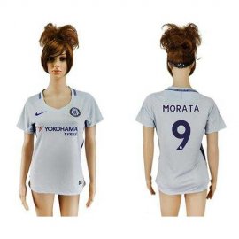 Womens Chelsea #9 Morata Away Soccer Club Jersey