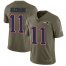 Nike New England Patriots #11 Drew Bledsoe Olive Mens Stitched NFL Limited 2017 Salute To Service Jersey