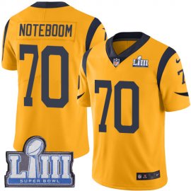 Nike Los Angeles Rams #70 Joseph Noteboom Gold Super Bowl LIII Bound Mens Stitched NFL Limited Rush Jersey