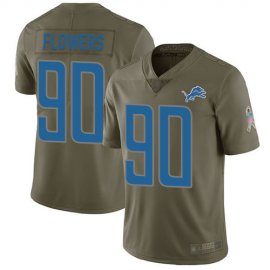 Nike Detroit Lions #90 Trey Flowers Olive Mens Stitched NFL Limited 2017 Salute to Service Jersey