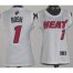 Cheap Women Miami Heat 1# Chris Bosh White NBA Jerseys