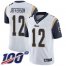 Nike Los Angeles Rams #12 Van Jefferson White Mens Stitched NFL 100th Season Vapor Untouchable Limited Jersey