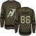 Adidas New Jersey Devils #86 Jack Hughes Green Salute to Service Stitched NHL Jersey