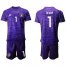 Germany #1 Neuer Purple Goalkeeper Soccer Country Jersey
