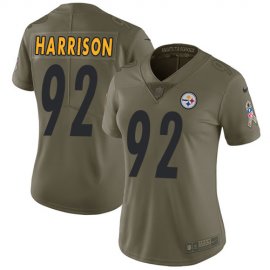 Nike Pittsburgh Steelers #92 James Harrison Olive Womens Stitched NFL Limited 2017 Salute to Service Jersey
