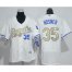 Kansas City Royals #35 Eric Hosmer White Flexbase Authentic 2015 World Series Champions Gold Program Cool Base Womens Stitched MLB Jersey
