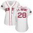 Boston Red Sox #28 J. D. Martinez White Home 2018 World Series Champions Womens Stitched MLB Jersey