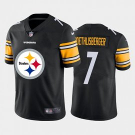 Pittsburgh Steelers #7 Ben Roethlisberger Black Mens Nike Big Team Logo Vapor Limited NFL Jersey
