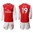 Arsenal #19 Pepe Red Home Long Sleeves Soccer Club Jersey