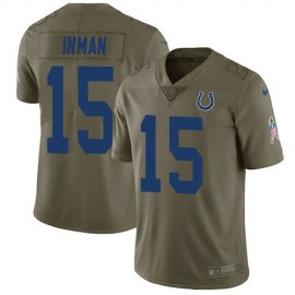 Nike Indianapolis Colts #15 Dontrelle Inman Olive Mens Stitched NFL Limited 2017 Salute To Service Jersey