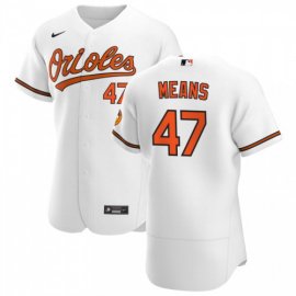 Baltimore Orioles #47 John Means Mens Nike White Home 2020 Authentic Player MLB Jersey