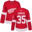 Adidas Detroit Red Wings #35 Jimmy Howard Red Home Authentic Womens Stitched NHL Jersey