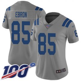 Nike Indianapolis Colts #85 Eric Ebron Gray Womens Stitched NFL Limited Inverted Legend 100th Season Jersey