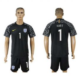 England #1 Hart Black Goalkeeper Soccer Country Jersey
