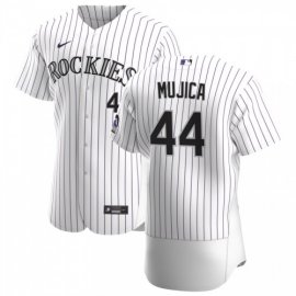 Colorado Rockies #44 Jose Mujica Mens Nike White Home 2020 Authentic Player MLB Jersey