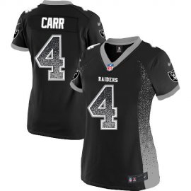 Nike Las Vegas Raiders #4 Derek Carr Black Womens Stitched NFL Elite Drift Fashion Jersey