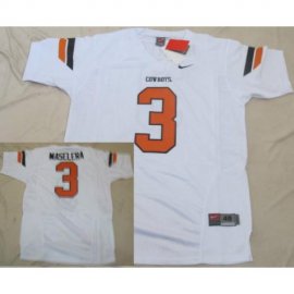 Oklahoma State Cowboys 3 Maselera White NCAA Jersey