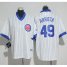 Chicago Cubs #49 Jake Arrieta White(Blue Strip) Cooperstown Womens Stitched MLB Jersey