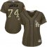 Los Angeles Dodgers #74 Kenley Jansen Green Salute to Service Womens Stitched MLB Jersey