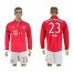 Bayern Munchen #23 Vidal Home Long Sleeves Soccer Club Jersey