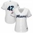 Miami Marlins #42 Majestic Womens 2019 Jackie Robinson Day Official Cool Base Jersey White