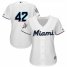 Miami Marlins #42 Majestic Womens 2019 Jackie Robinson Day Official Cool Base Jersey White