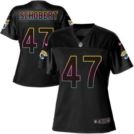 Nike Jacksonville Jaguars #47 Joe Schobert Black Womens NFL Fashion Game Jersey