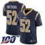 Nike Los Angeles Rams #52 Clay Matthews Navy Blue Team Color Mens Stitched NFL 100th Season Vapor Limited Jersey