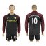 Manchester City #10 Kun Aguero Away Long Sleeves Soccer Club Jersey