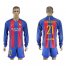 Barcelona #21 Adriano Home Long Sleeves Soccer Club Jersey