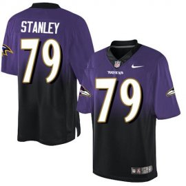 Nike Baltimore Ravens #79 Ronnie Stanley Purple/Black Mens Stitched NFL Elite Fadeaway Fashion Jersey