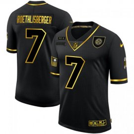 Pittsburgh Steelers #7 Ben Roethlisberger Mens Nike 2020 Salute To Service Golden Limited NFL Jersey Black