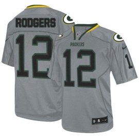 Nike Green Bay Packers #12 Aaron Rodgers Lights Out Grey Youth Stitched NFL Elite Jersey