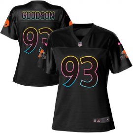 Nike Cleveland Browns #93 B.J. Goodson Black Womens NFL Fashion Game Jersey