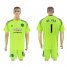 Manchester United #1 De Gea Shiny Green Goalkeeper Soccer Club Jersey