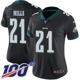 Nike Philadelphia Eagles #21 Jalen Mills Black Alternate Womens Stitched NFL 100th Season Vapor Untouchable Limited Jersey