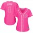 New York Yankees #2 Derek Jeter Pink Fashion Womens Stitched MLB Jersey