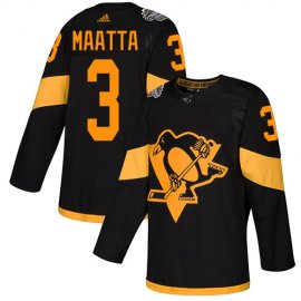 Adidas Pittsburgh Penguins #3 Olli Maatta Black Authentic 2019 Stadium Series Womens Stitched NHL Jersey
