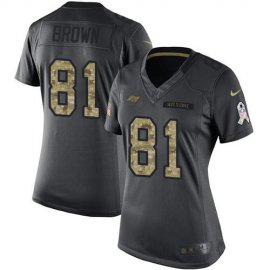 Nike Tampa Bay Buccaneers #81 Antonio Brown Black Womens Stitched NFL Limited 2016 Salute to Service Jersey