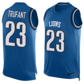 Nike Detroit Lions #23 Desmond Trufant Blue Team Color Mens Stitched NFL Limited Tank Top Jersey