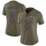 Nike Baltimore Ravens #8 Lamar Jackson Olive Womens Stitched NFL Limited 2017 Salute to Service Jersey