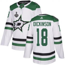 Adidas Dallas Stars #18 Jason Dickinson White Road Authentic Youth 2020 Stanley Cup Final Stitched NHL Jersey
