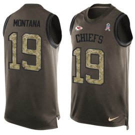 Nike Kansas City Chiefs #19 Joe Montana Green Mens Stitched NFL Limited Salute To Service Tank Top Jersey