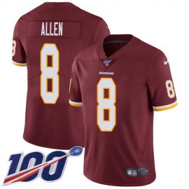 Nike Washington Football Team #8 Kyle Allen Burgundy Red Team Color Youth Stitched NFL 100th Season Vapor Untouchable Limited Jersey